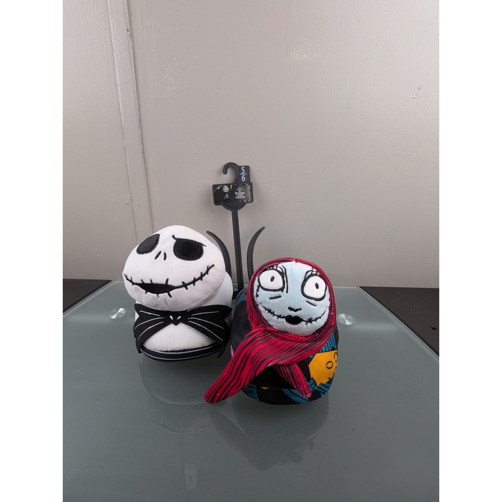 Disney Nightmare Before Christmas Jack Sally Plush Slippers Size 5/6 New